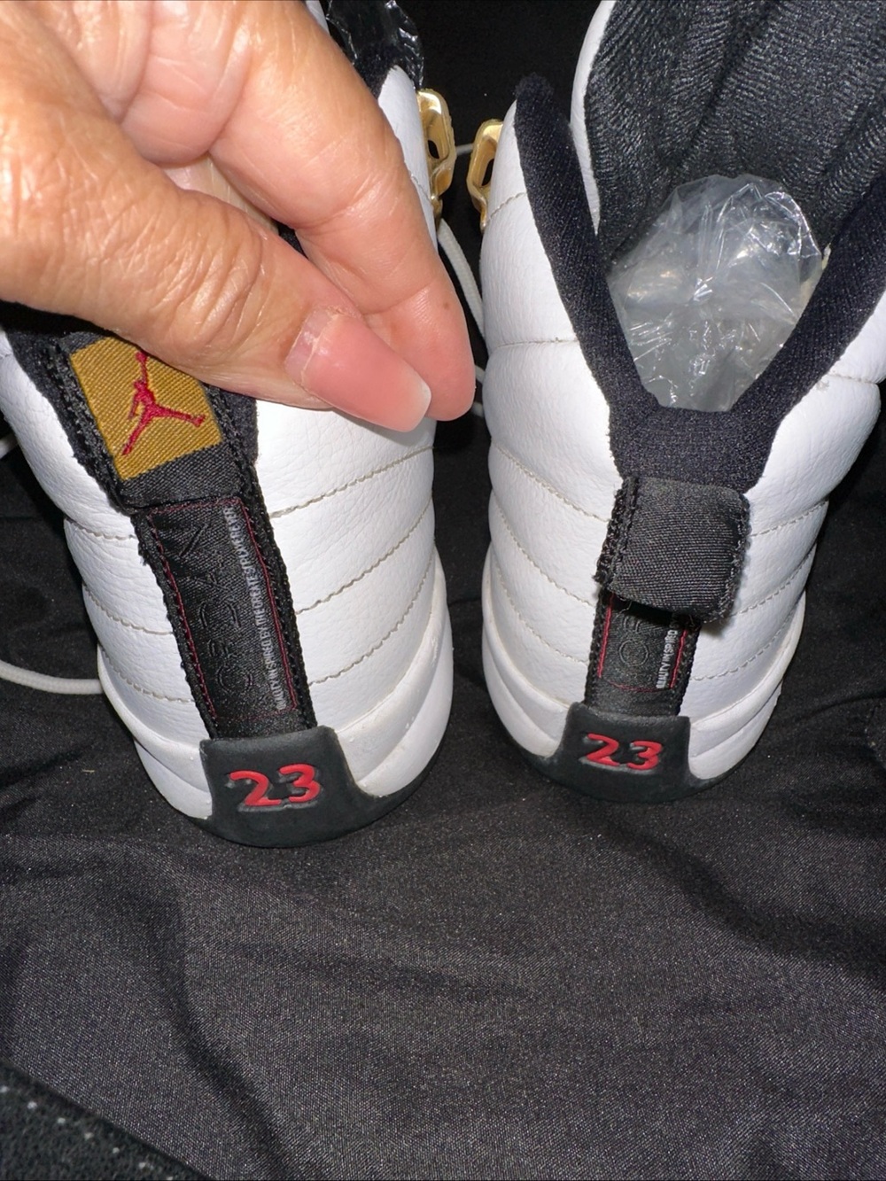 Jordan Women's White Black Red Gold Athletic Shoes - Picture 4 of 7